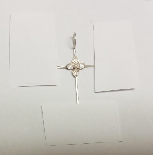 Judy Larson's Small Embellished Classic Cross - , Metalwork, Dapping, Dapping Jewelry, Tumbling, Tumble, Tumbling Jewelry, Butane Torch, Soldering, Solder, customize cross